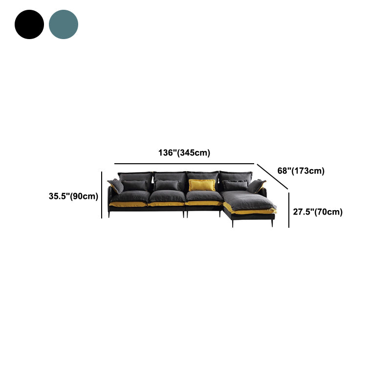 Scandinavian 5-seater Fabric Sectional L-shape Slipcovered Sectional