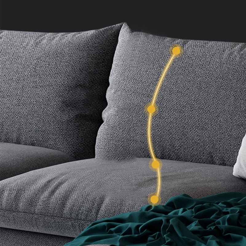 Gray 4/5-seater Sloped Arm Sectional Fabric Slipcovered Sectional