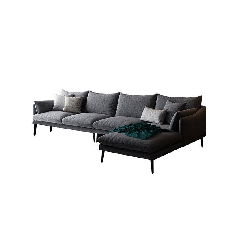 Gray 4/5-seater Sloped Arm Sectional Fabric Slipcovered Sectional