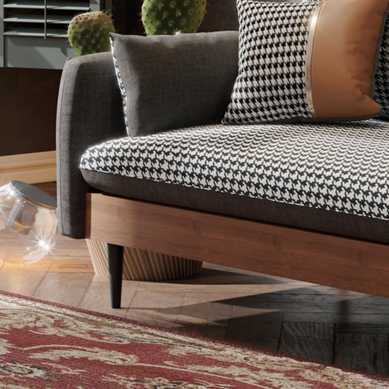 29.9" H Contemporary Linen Blend Square Arm Sofa for Living Room