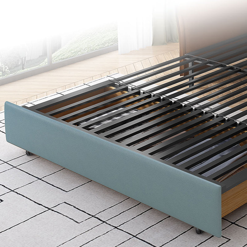 33.46" H Contemporary Faux Leather Square Arm Sofa Bed with Storage