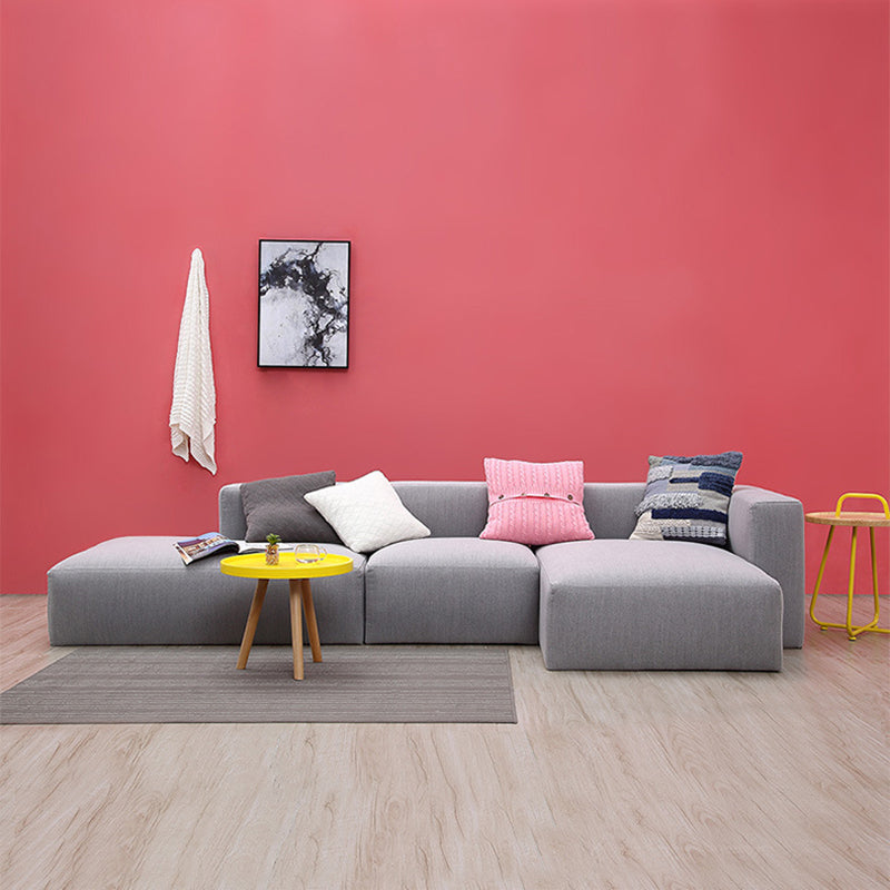 Gray Fabric 5-seater Sectional 26.37" H Square Arm Sectional