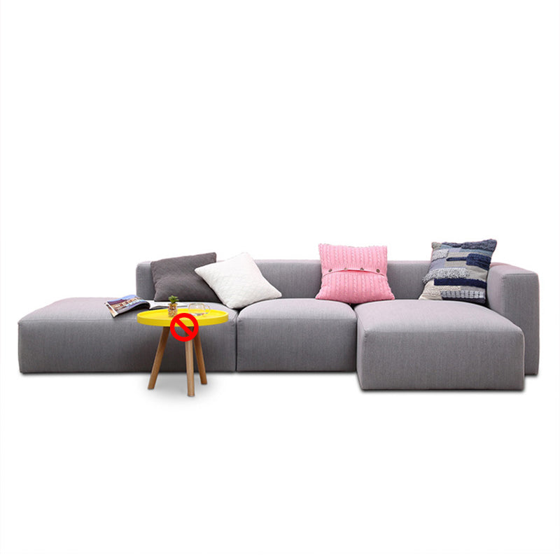 Gray Fabric 5-seater Sectional 26.37" H Square Arm Sectional