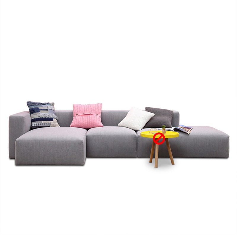 Gray Fabric 5-seater Sectional 26.37" H Square Arm Sectional