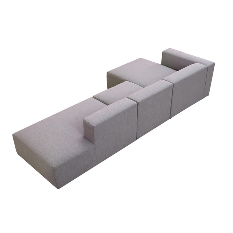 Gray Fabric 5-seater Sectional 26.37" H Square Arm Sectional