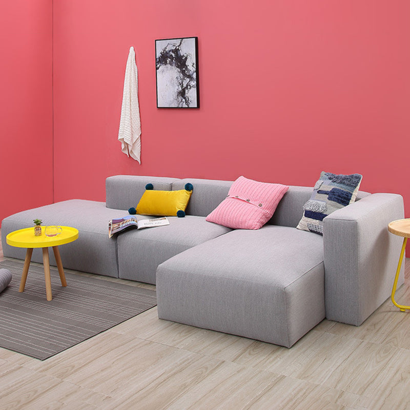 Gray Fabric 5-seater Sectional 26.37" H Square Arm Sectional