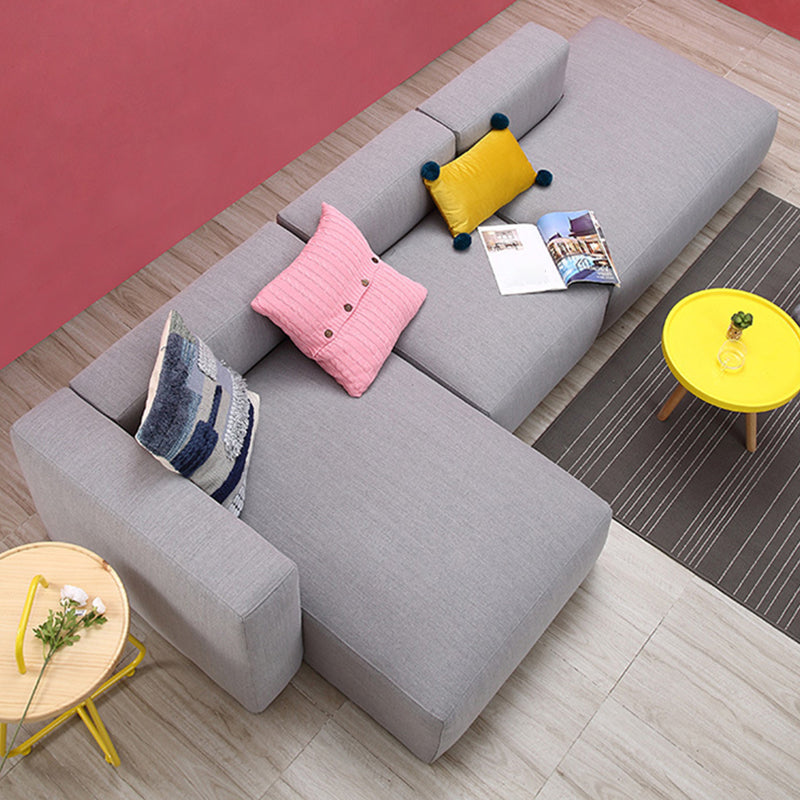 Gray Fabric 5-seater Sectional 26.37" H Square Arm Sectional