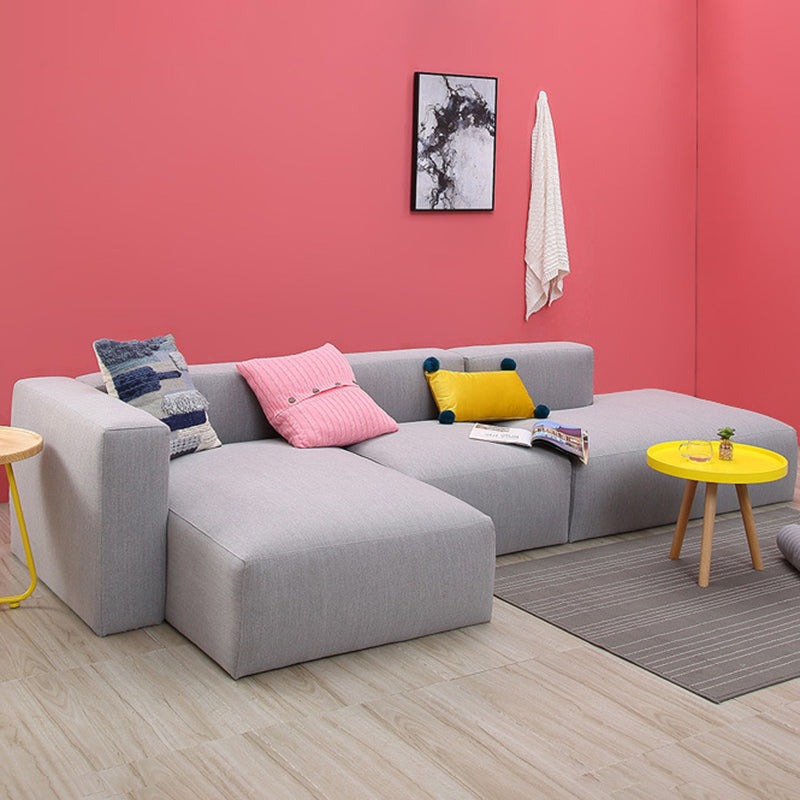 Gray Fabric 5-seater Sectional 26.37" H Square Arm Sectional