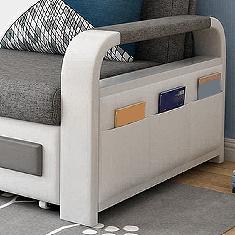 33.46" H Contemporary Cotton Blend Square Arm Sofa Bed for Living Room