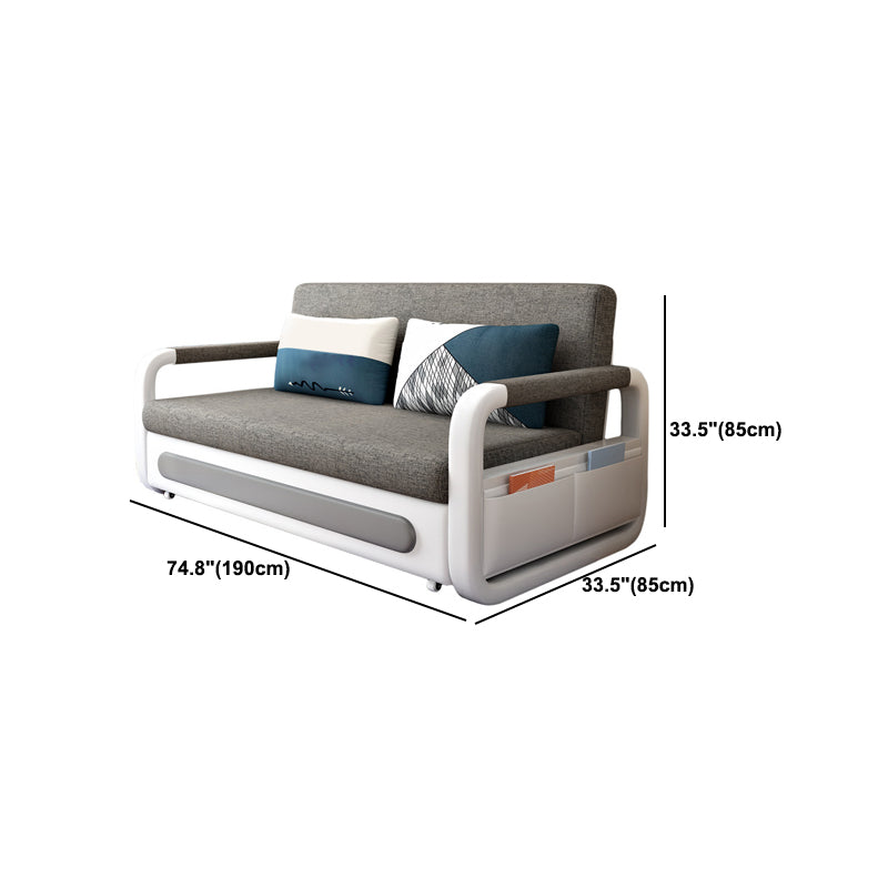 33.46" H Contemporary Cotton Blend Square Arm Sofa Bed for Living Room