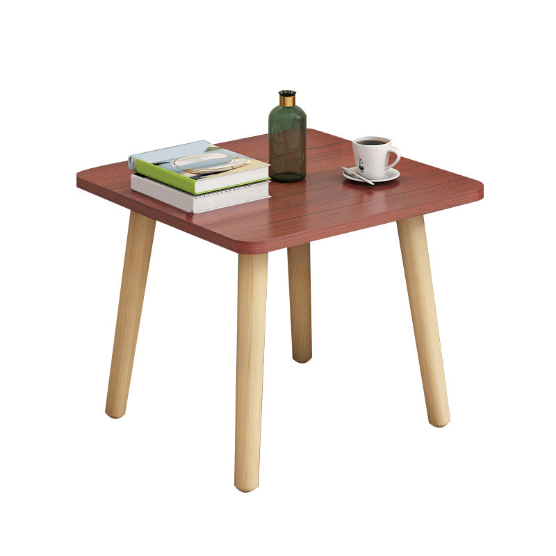 Contemporary Square End Table 4 Legs Solid Wood Side Table, 16.5" Tall