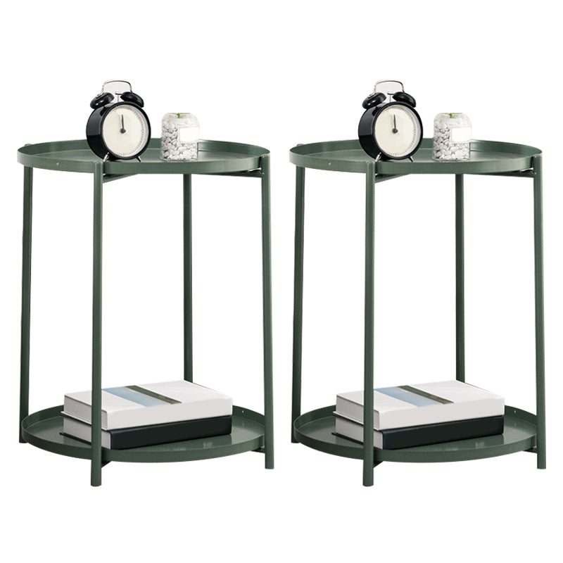 Tray Top Cross Legs End Table Contemporary Round Side End Table