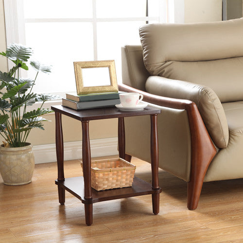 Modernistic Solid 4 Legs Wood End Table Rectangular Side Table
