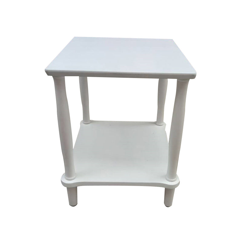 Modernistic Solid 4 Legs Wood End Table Rectangular Side Table