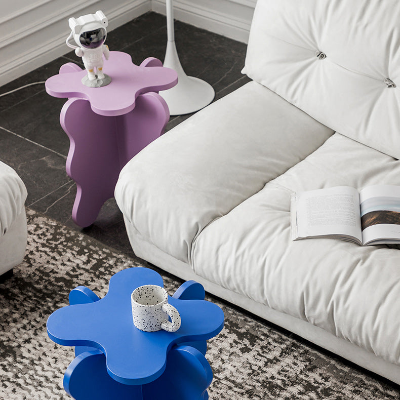Contemporary Geometric Side End Snack Table X-base End Table