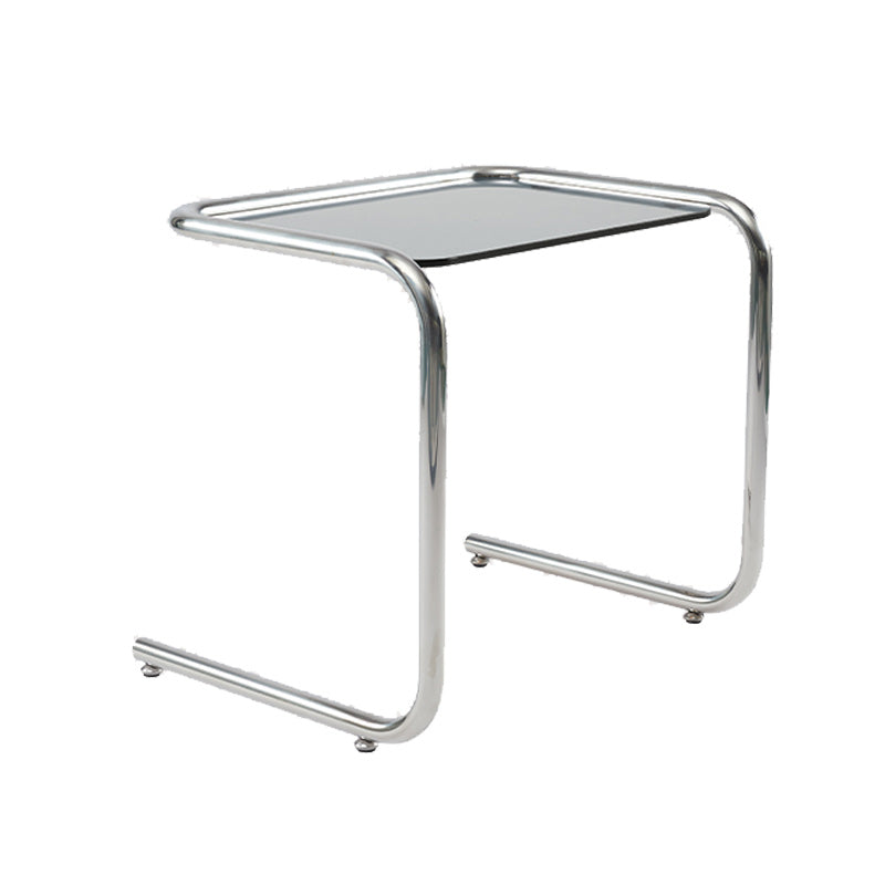 Modernistic Glass Top Corner Table Metal C Side Table for Living Room