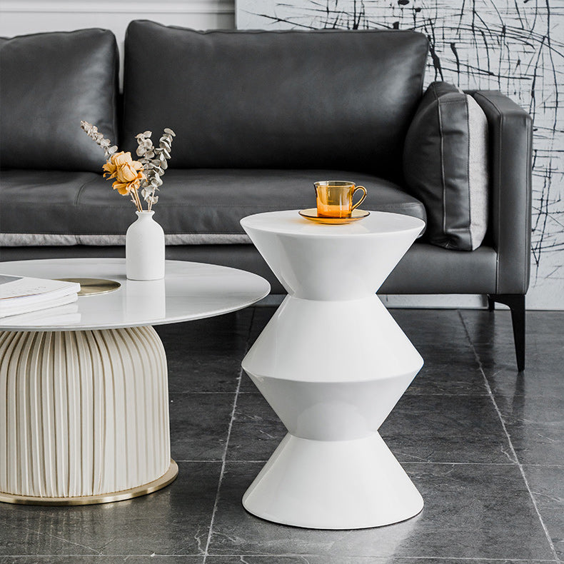 Contemporary Round Side End Table Living Room Pedestal End Table for Living Room