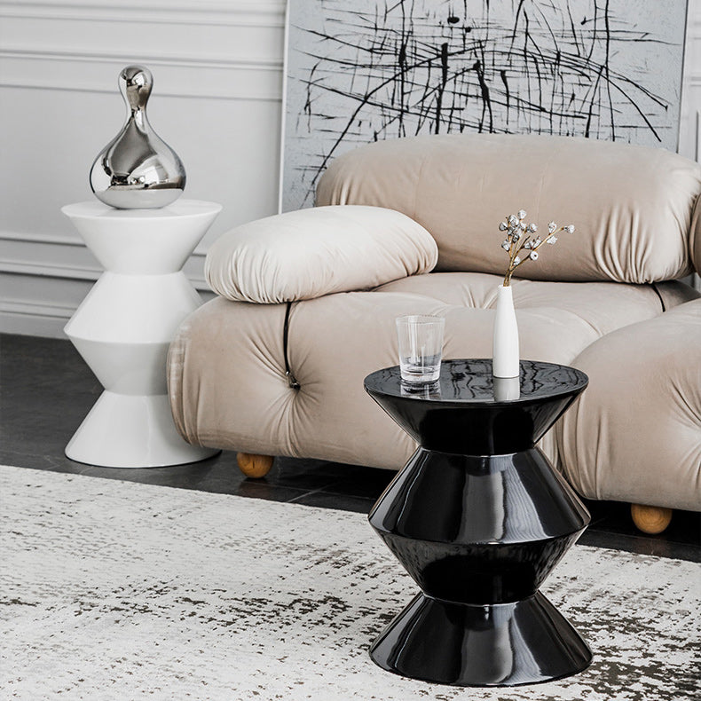 Contemporary Round Side End Table Living Room Pedestal End Table for Living Room