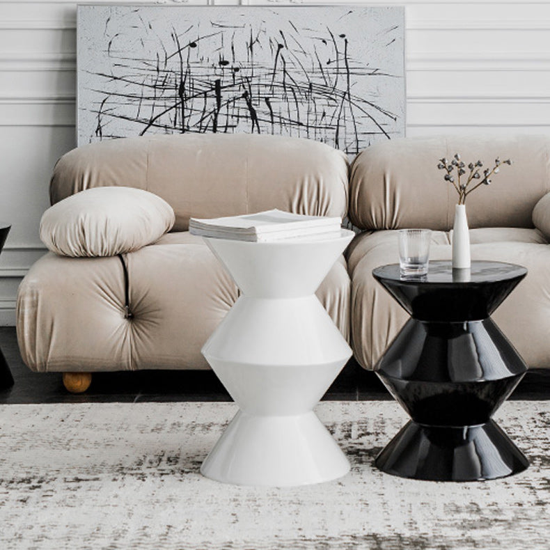 Contemporary Round Side End Table Living Room Pedestal End Table for Living Room