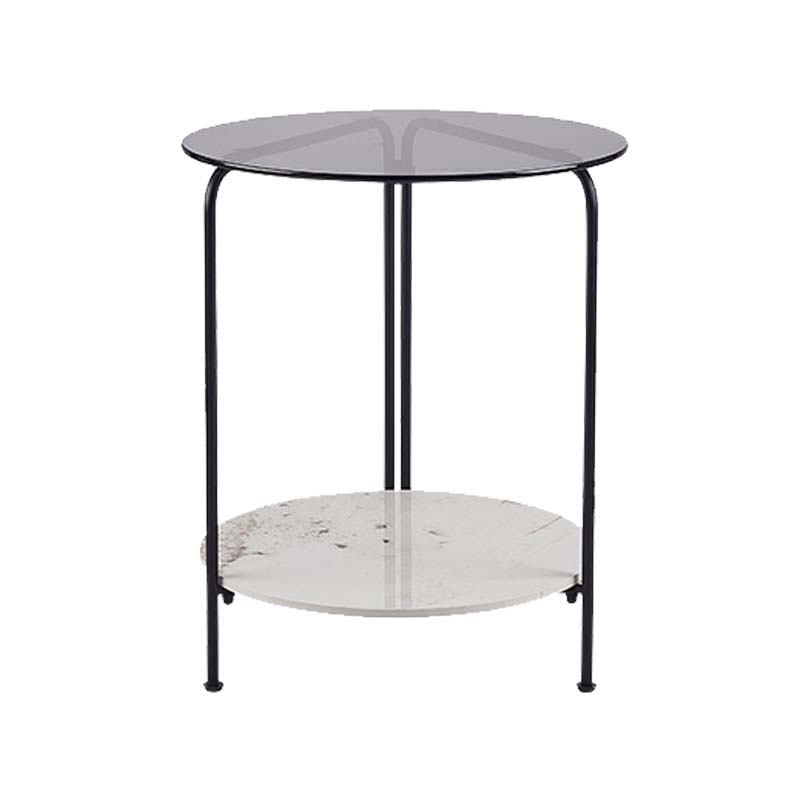 Contemporary Rectangular/Round Side End Table Glass Top Corner Table