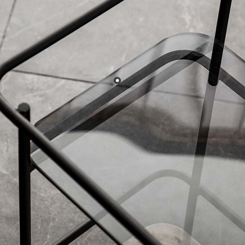 Contemporary Rectangular/Round Side End Table Glass Top Corner Table
