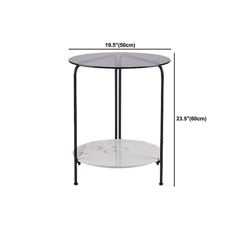 Contemporary Rectangular/Round Side End Table Glass Top Corner Table