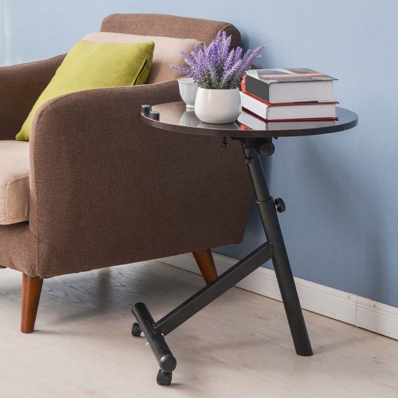Contemporary Side End Table Round End Slide Table for Living Room