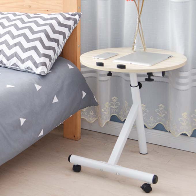 Contemporary Side End Table Round End Slide Table for Living Room