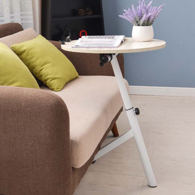 Contemporary Side End Table Round End Slide Table for Living Room