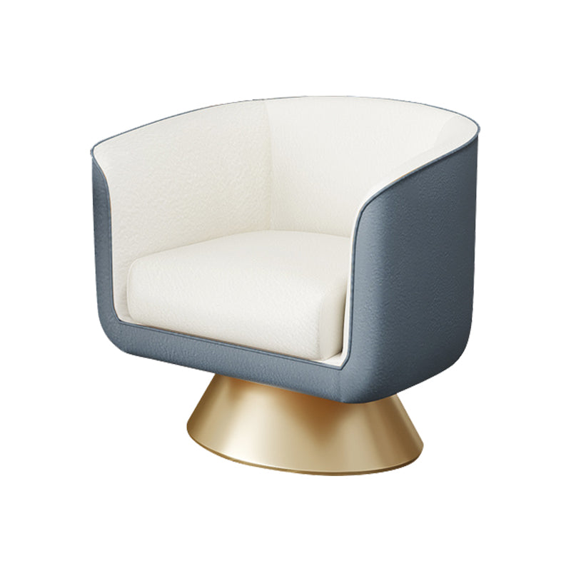 25.59" Wide Barrel Chair Faux Leather Arms Included Chair for Living Room