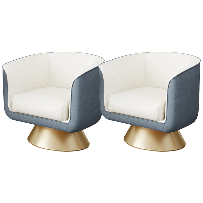 25.59" Wide Barrel Chair Faux Leather Arms Included Chair for Living Room