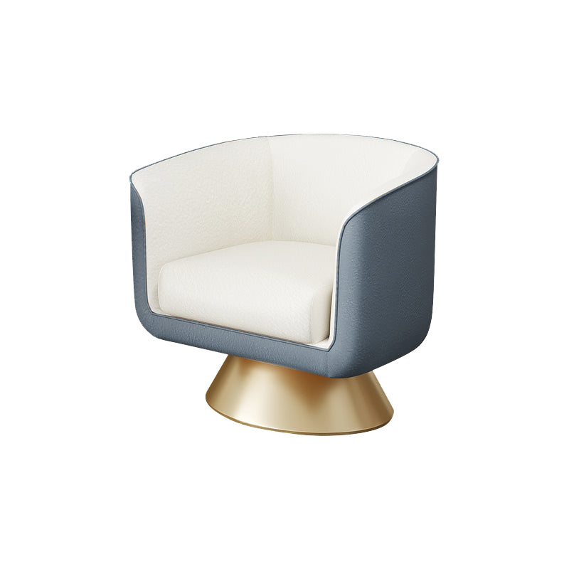 25.59" Wide Barrel Chair Faux Leather Arms Included Chair for Living Room