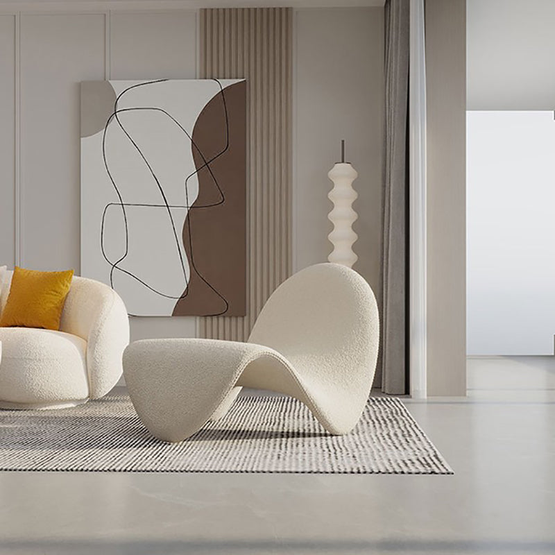 37.79" Wide Armless Chair Tongue Shape Chair with Fixed Backed