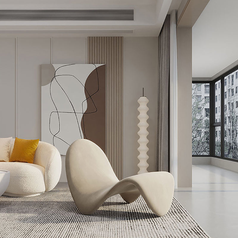 37.79" Wide Armless Chair Tongue Shape Chair with Fixed Backed