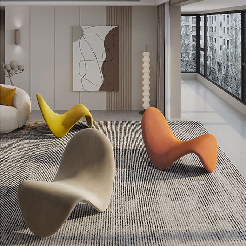 37.79" Wide Armless Chair Tongue Shape Chair with Fixed Backed