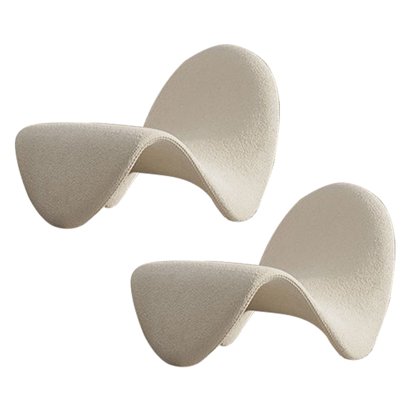 37.79" Wide Armless Chair Tongue Shape Chair with Fixed Backed