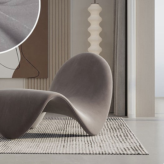 37.79" Wide Armless Chair Tongue Shape Chair with Fixed Backed