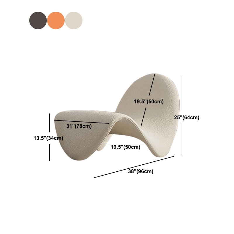 37.79" Wide Armless Chair Tongue Shape Chair with Fixed Backed