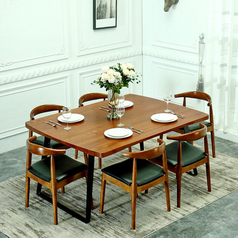 Rectangle Dining Table Pine Solid Wood Dining Table with Sled Base