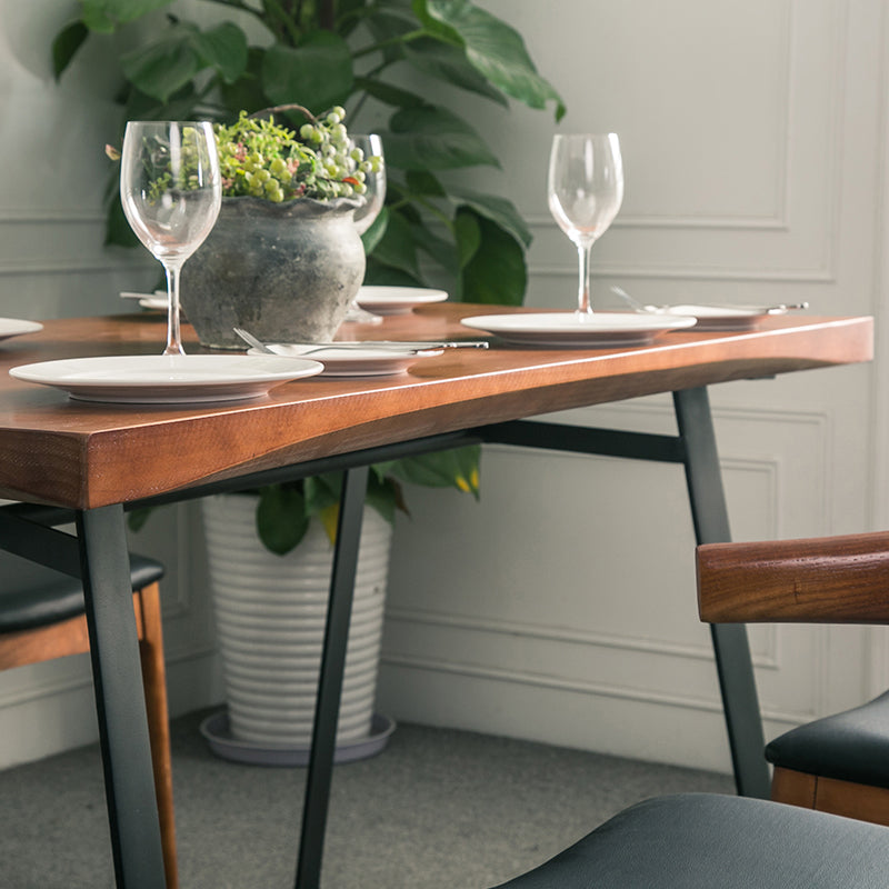 Rectangle Dining Table Pine Solid Wood Dining Table with Sled Base