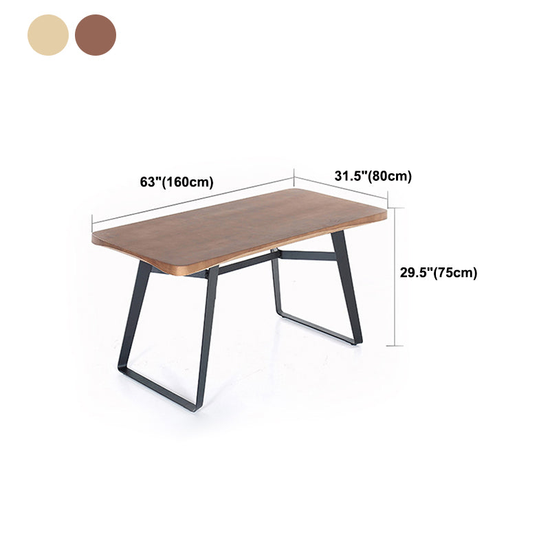 Rectangle Dining Table Pine Solid Wood Dining Table with Sled Base