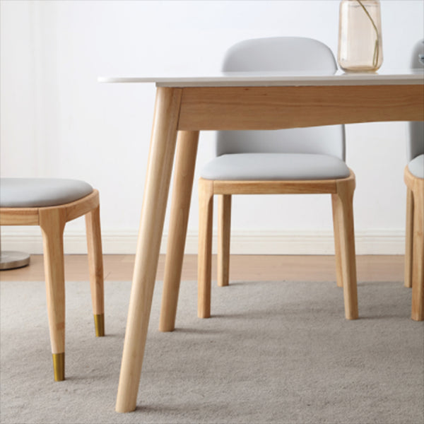 Stone Dining Table Traditional Luxury Dining Table with Solid Wood Base