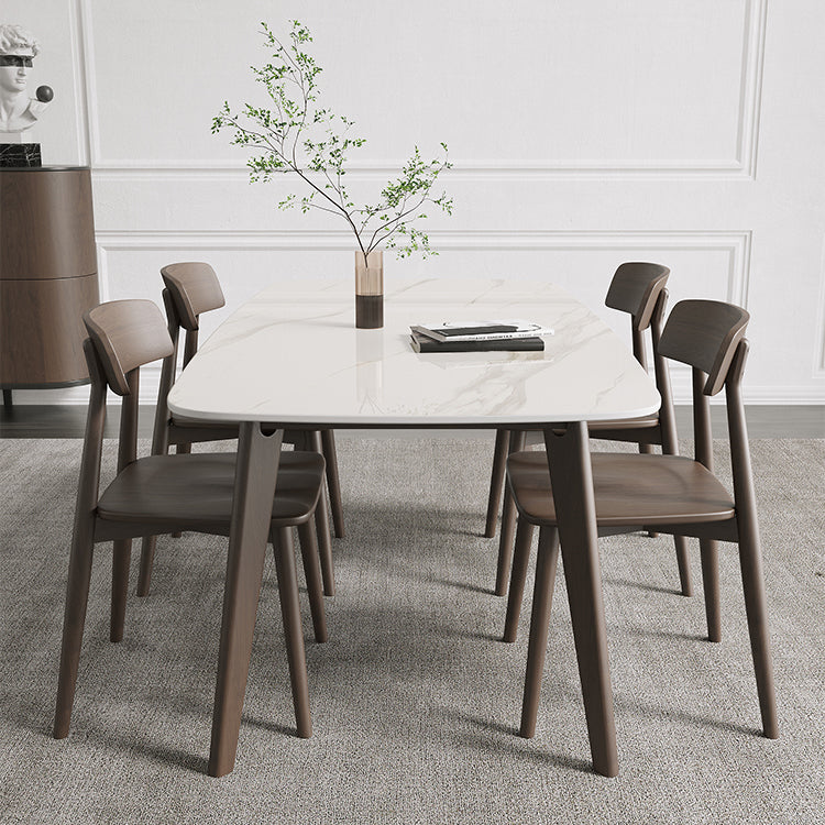 Rectangle Dining Table Oak Solid Wood Base Dining Table with 4 Legs