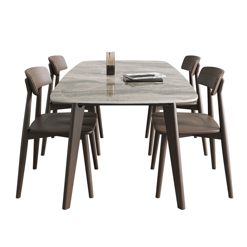 Rectangle Dining Table Oak Solid Wood Base Dining Table with 4 Legs