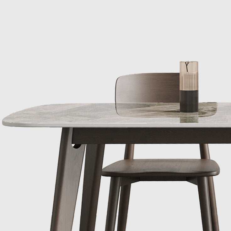 Rectangle Dining Table Oak Solid Wood Base Dining Table with 4 Legs