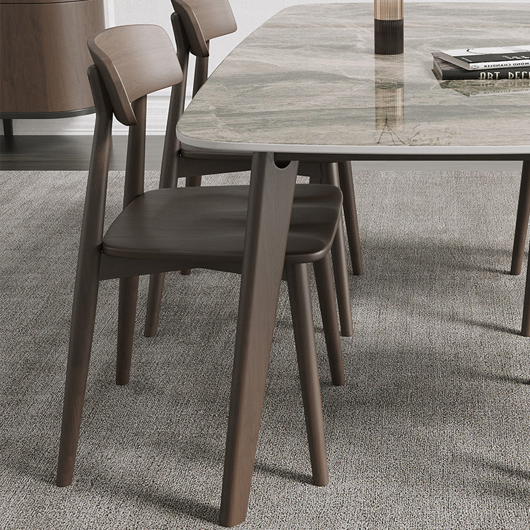 Rectangle Dining Table Oak Solid Wood Base Dining Table with 4 Legs