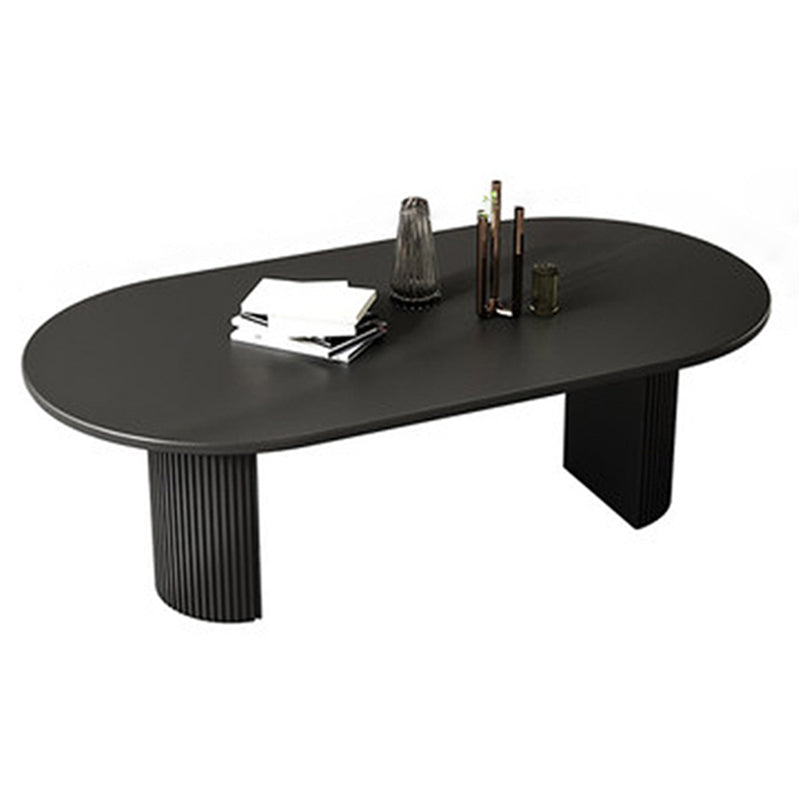 Pine Solid Wood Dining Table Double Pedestal Table in Black for Kitchen