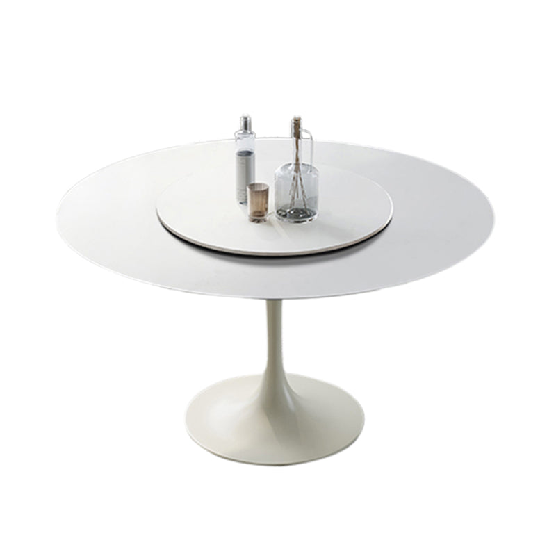 Round Dining Table Tulip Base Dining Table in White for Dining Room