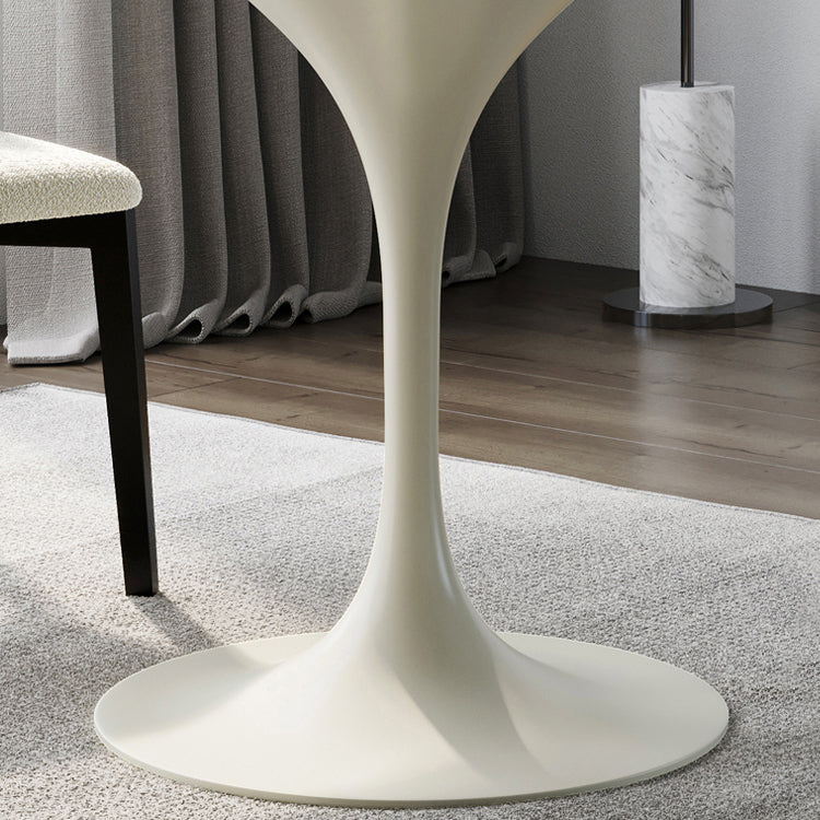 Round Dining Table Tulip Base Dining Table in White for Dining Room