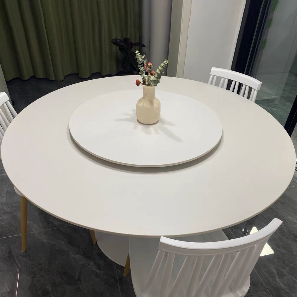 Round Dining Table Tulip Base Dining Table in White for Dining Room